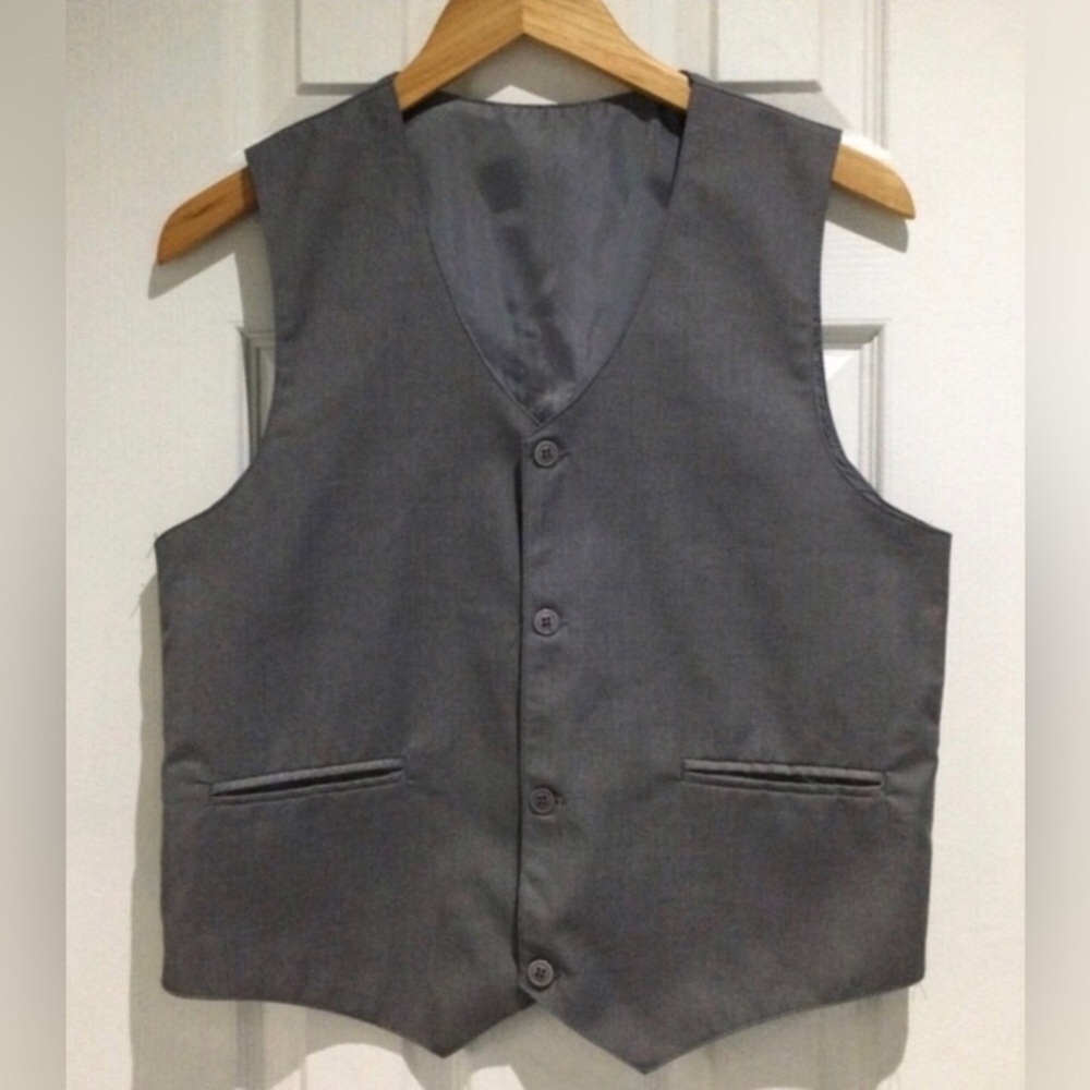 Inspire Boys Gray Formal V-Neck Vest